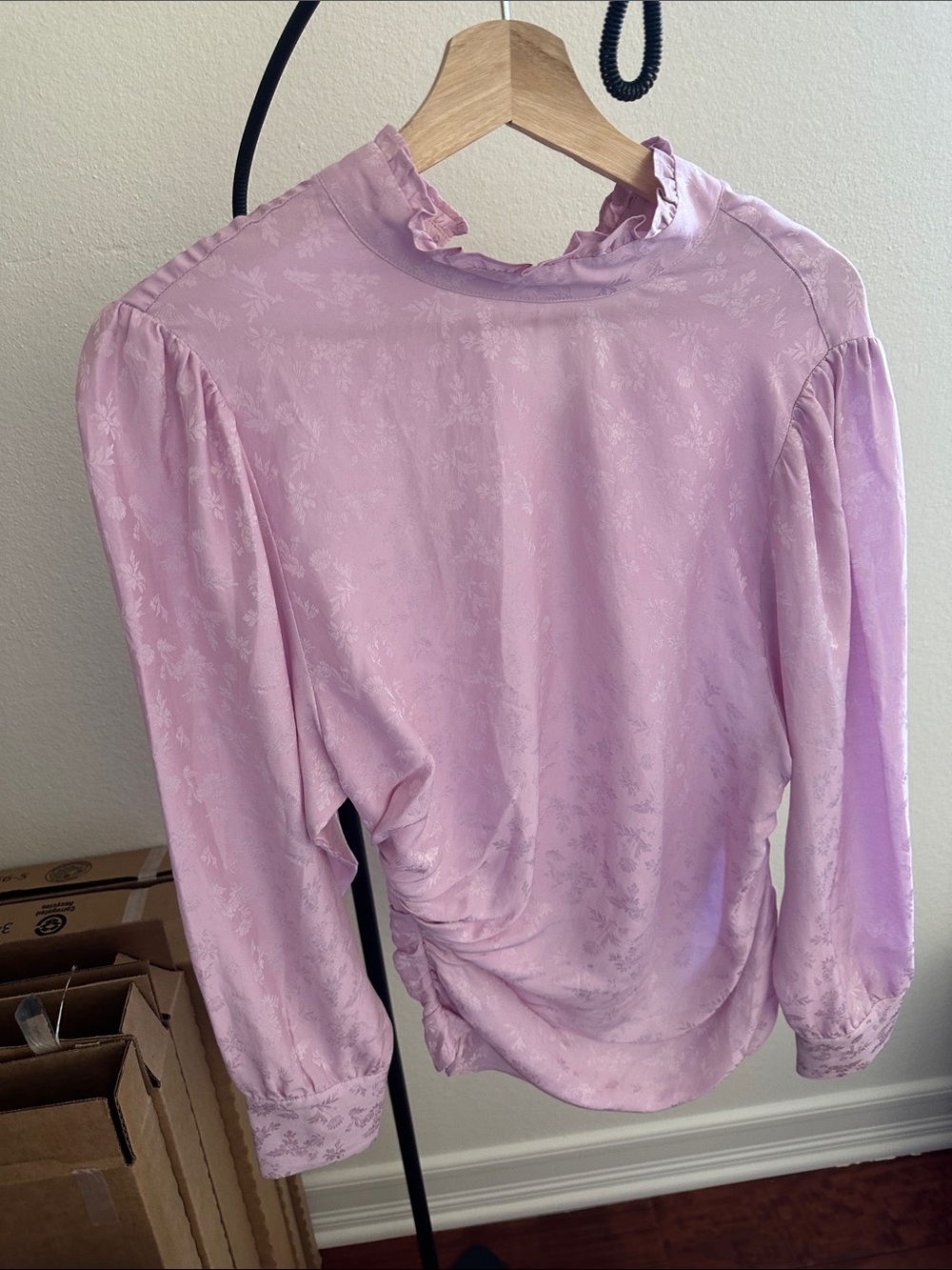&OtherStories Floral Ruffle Neck Blouse